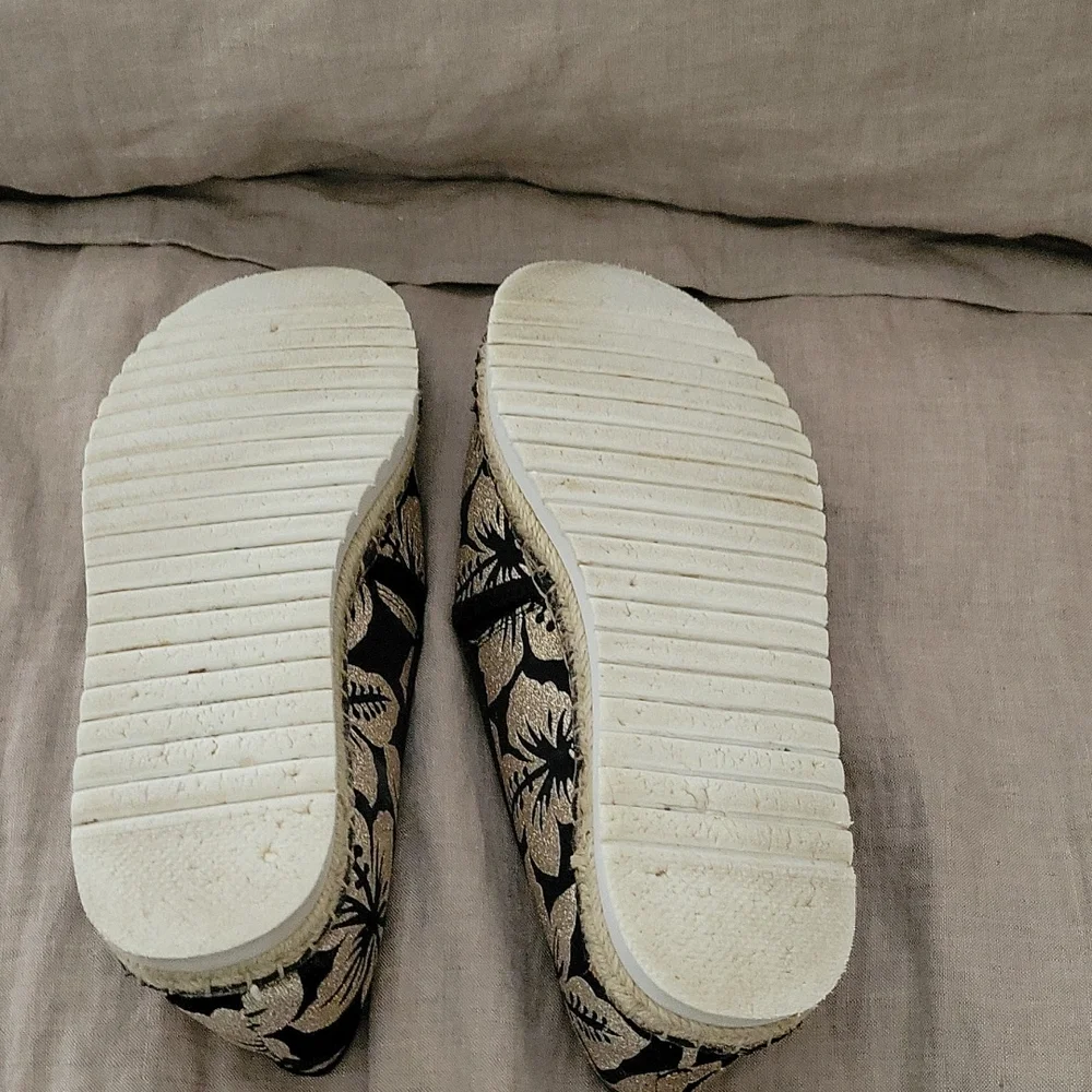 ๐ Host Pick G.H. Bass Women's Madrid Espadrille Blk/gold sparkle slip on 7. - Picture 4 of 12